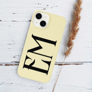 Monogramm Vintag Chic Yellow iPhone 14 Hülle