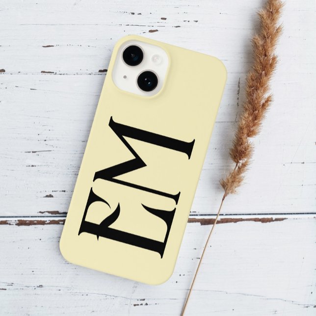 Monogramm Vintag Chic Yellow iPhone Hülle (Von Creator hochgeladen)
