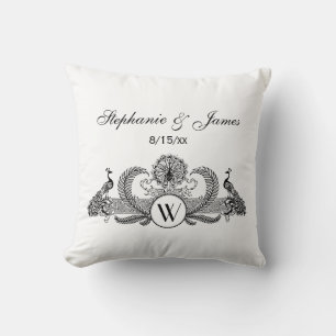 Monogramm Vintag Peacocks Kissen