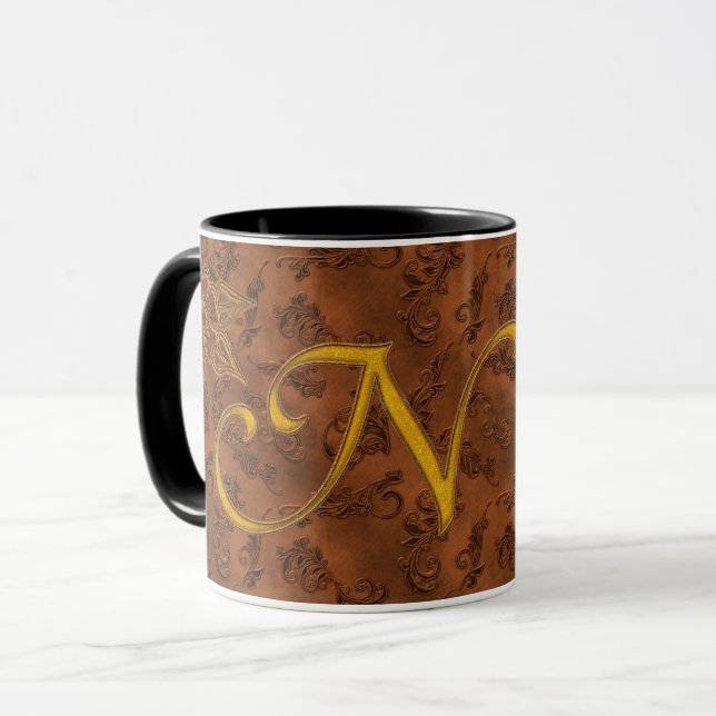 Monogramm Vintag Tasse (Vorderseite Links)