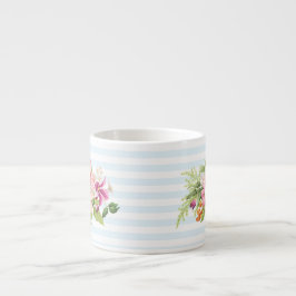 Monogramm Vintage Blume Pink Pastel Espresso Tasse