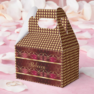 Monogramm Vintage-Burgunderfarbe Luxus-Gold-Dekor Geschenkschachtel
