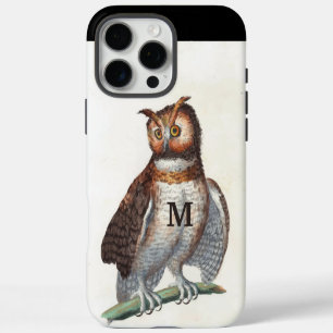 Monogramm Vintage Eule Personalisiert iPhone 16 Pro Max Hülle
