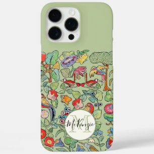 Monogramm Vintage Imitate Stickgeticktes Muster iP iPhone 16 Pro Max Hülle