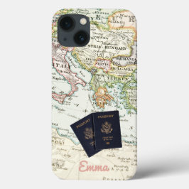 Monogramm Vintage Karte und Reisepass Case-Mate iPhone Hülle