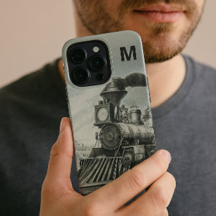 Monogramm Vintage-Lokomotivenzug-Handyhülle iPhone 13 Pro Hülle