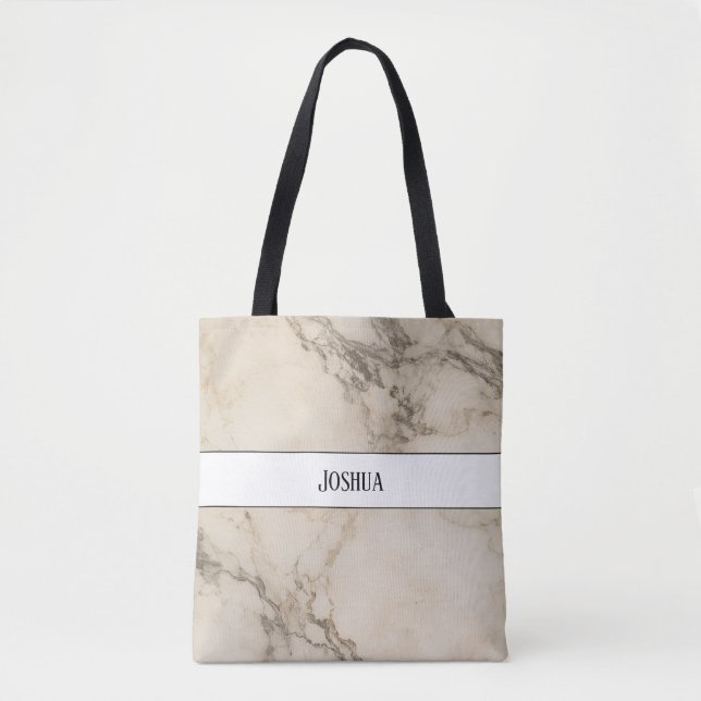 Monogramm Vintage-Marmor-Tasche (Vorderseite)