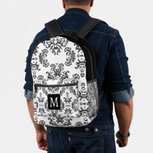 Monogramm Vintage Schwarzfaustregel Bedruckter Rucksack
