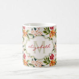 Monogramm Vintage Viktorianische Farbe Tasse