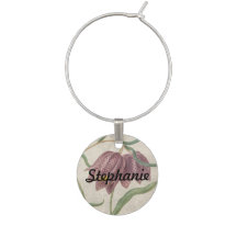 Monogramm Vintage-Wasserfarbe karierte Lilie