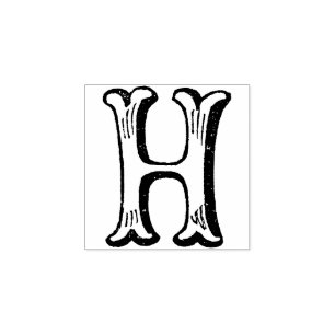 Monogramm Vintageinitischer Brief H Gummistempel