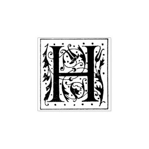 Monogramm    Vintageinitischer Brief H Gummistempel