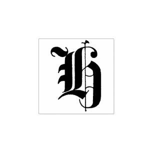 Monogramm Vintager alter Englischer Anfangsbuch Gummistempel