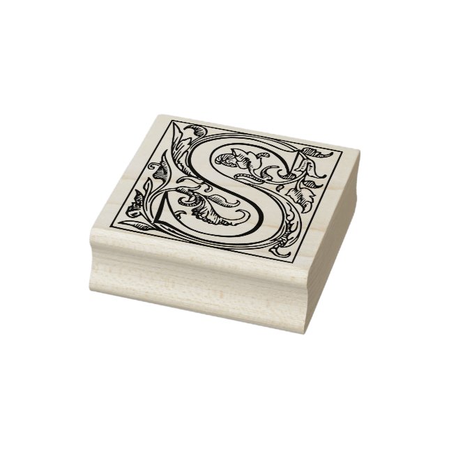 Monogramm Vintager Anfangsbuchstaben S Gummistempel (Stempel)