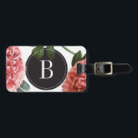 Monogramm Vintager botanischer Ausdruck | Gepäckan Gepäckanhänger<br><div class="desc">Ein Monogramm,  Vintager botanischer Gepäckanhänger mit rosa Vintagen Zeichnungen von Rose. Passen Sie dieses Gepäckanhänger mit Ihren persönlichen Informationen und Monogramm an. Ideal für Reisende.</div>