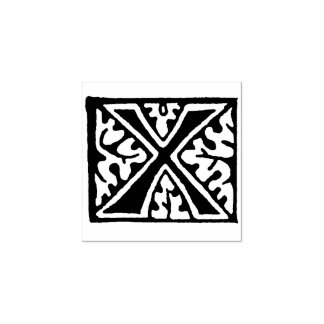 Monogramm Vintager Buchstabe X Gummistempel