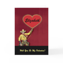 Monogramm-Vintager Cowboy-Liebe-HerzValentine