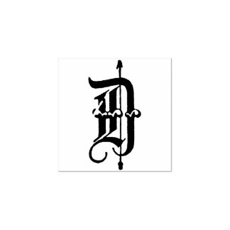 Monogramm Vintager extravaganter alter englischer Gummistempel