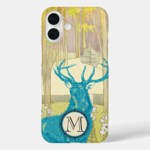 Monogramm Vintager Hirschbaum iPhone 16 Plus Hülle