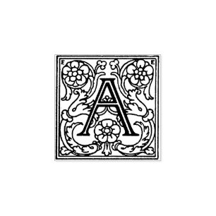 Monogramm Vintager Zierbrief A Gummistempel