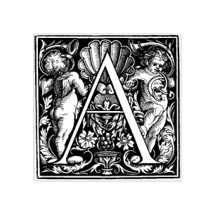 Monogramm Vintager Zierbrief A Gummistempel