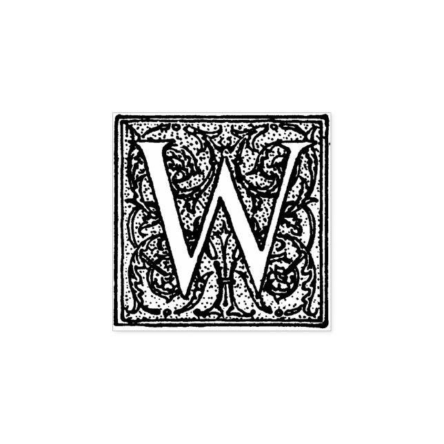 Monogramm Vintager Zierbrief W Gummistempel (Prägung)