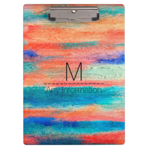 Monogramm Vintages Holzkörnchen #2 Klemmbrett