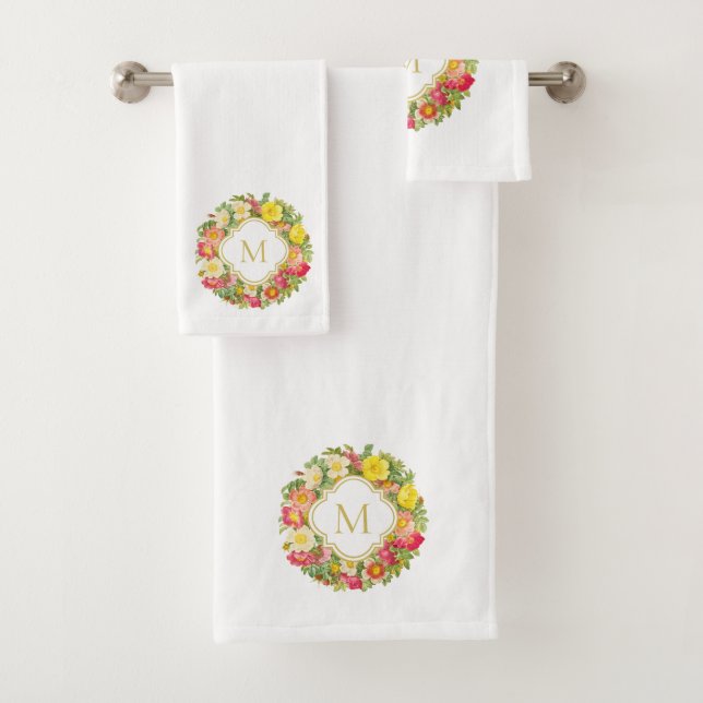 Monogramm Vintages Set für Blumenmuster (Insitu)