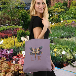 Monogramm Volkskunst Libelle Lila
