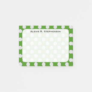 Monogramm-Volleyballbälle auf apfelgrün Post-it Klebezettel