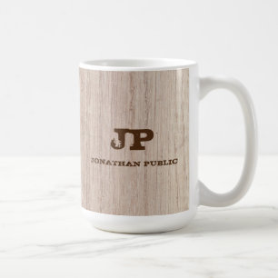 Monogramm-Vorlage Elegant-Plankenschau Kaffeetasse