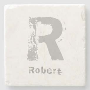 Monogramm Vorlage Eleganter Design Letter-Marmor o Steinuntersetzer