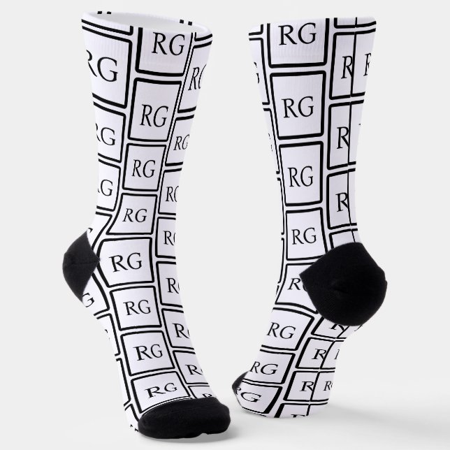 Monogramm-Vorlage macht Ihre eigenen Personalisier Socken (Gewinkelt)