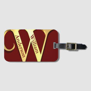 Monogramm W Name Personalisiert Gepäckanhänger