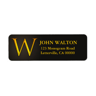 Monogramm-W-Rücksendeadressen-Aufkleber