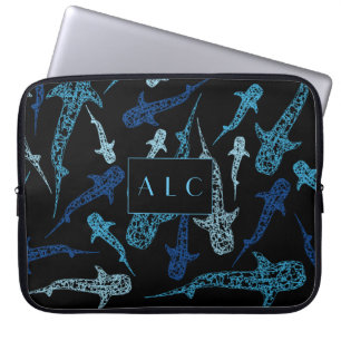 Monogramm-Walhai-Laptopkasten Laptopschutzhülle