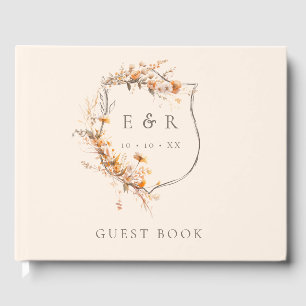 Monogramm-Wappen-Hochzeit im Herbst Gästebuch