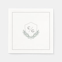 Monogramm Wappen mit Olive Branches Hochzeit