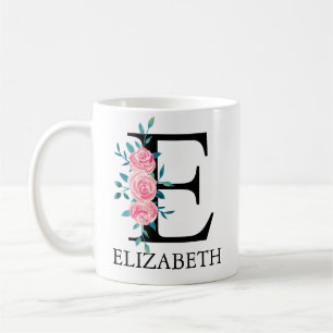 Monogramm Wasserfarbe Benutzerdefinierte Einzelbuc Kaffeetasse