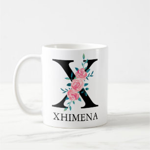 Monogramm Wasserfarbe Benutzerdefinierter Einzelne Kaffeetasse
