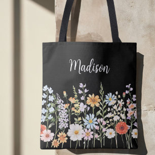 Monogramm-Wasserfarbe-Wildblumen-Blumen-Botanik