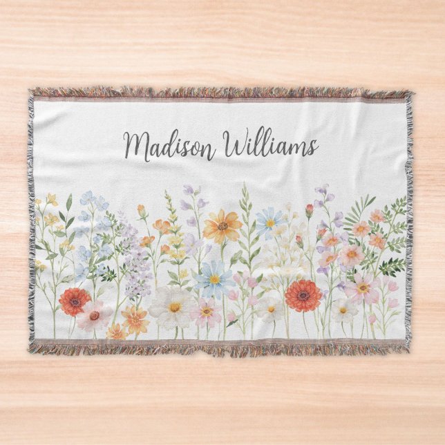 Monogramm-Wasserfarbe-Wildblumen-Blumen-Botanik Decke (Von Creator hochgeladen)