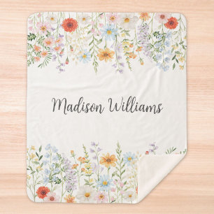 Monogramm-Wasserfarbe-Wildblumen-Blumen-Botanik Sherpadecke