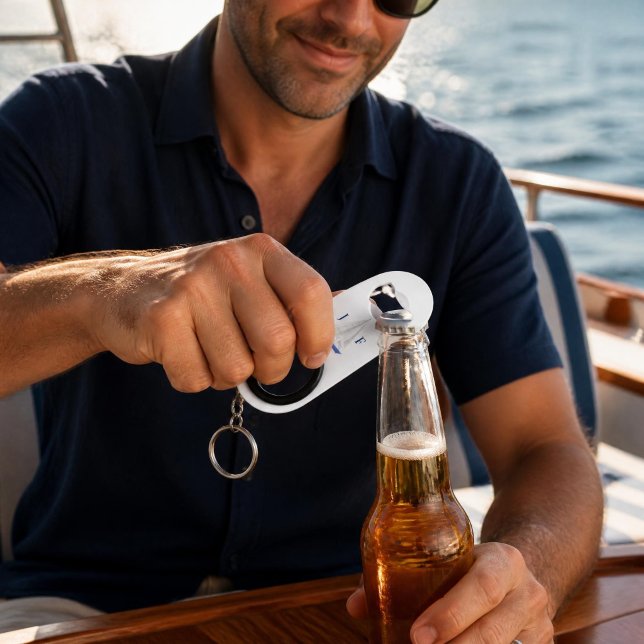 Monogramm Wasserfarben-Segelboot  Mini Flaschenöffner (Sailing Boat Bottle Opener
)