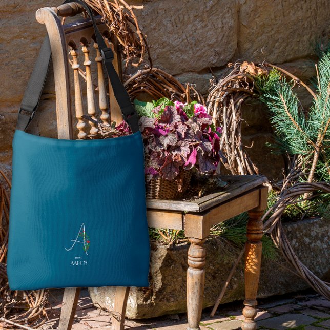 Monogramm Watercolor Eine Krankenschwester dunkelb Tragetaschen Mit Langen Trägern (Von Creator hochgeladen)