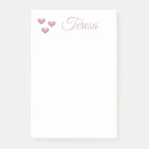 MONOGRAMM WATERCOLOR HEARTS Postit Notes