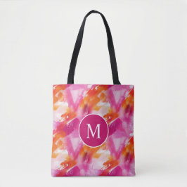 Monogramm Watercolor Pink Orange Abstrakt
