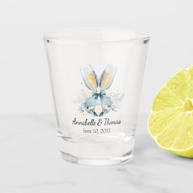 Monogramm-Wedding Schnapsglas-Champagne-Gläser Schnapsglas (Vorderseite)