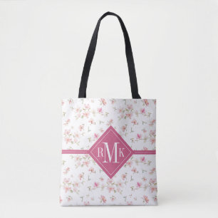 Monogramm weiche rosa Watercolor-Blume