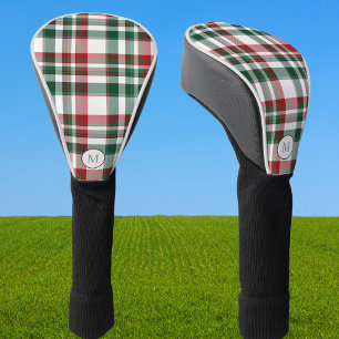 Monogramm Weihnachten Rot Und Grün Kariert   Golf Headcover